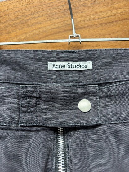 Acne Studios ‘Pointal’ Cotton Canvas Grey Wide Leg Cargo Pants