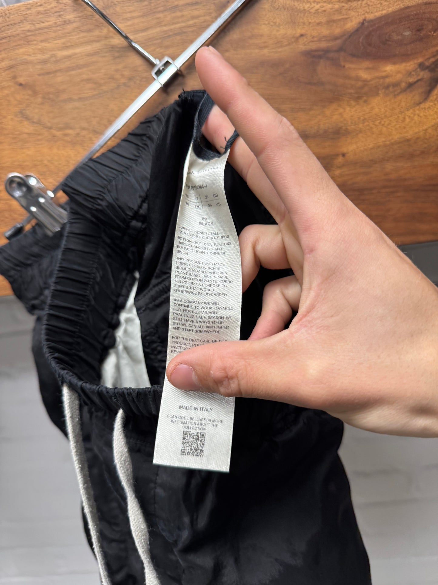 SS2024 Rick Owens ‘Lido’ Black Drop Crotch Shorts