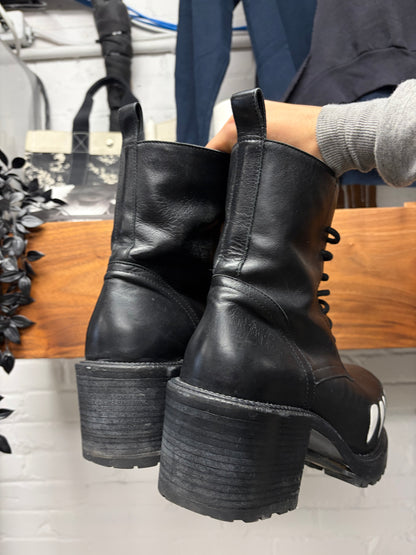 AW2022 Walter Van Beirendonck ‘Hyper Glam’ Teeth Platform Black Leather Boots