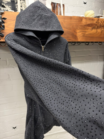SS2023 Balenciaga ‘Crystal Embellished’ Rhinestone Zip-Up Hoodie