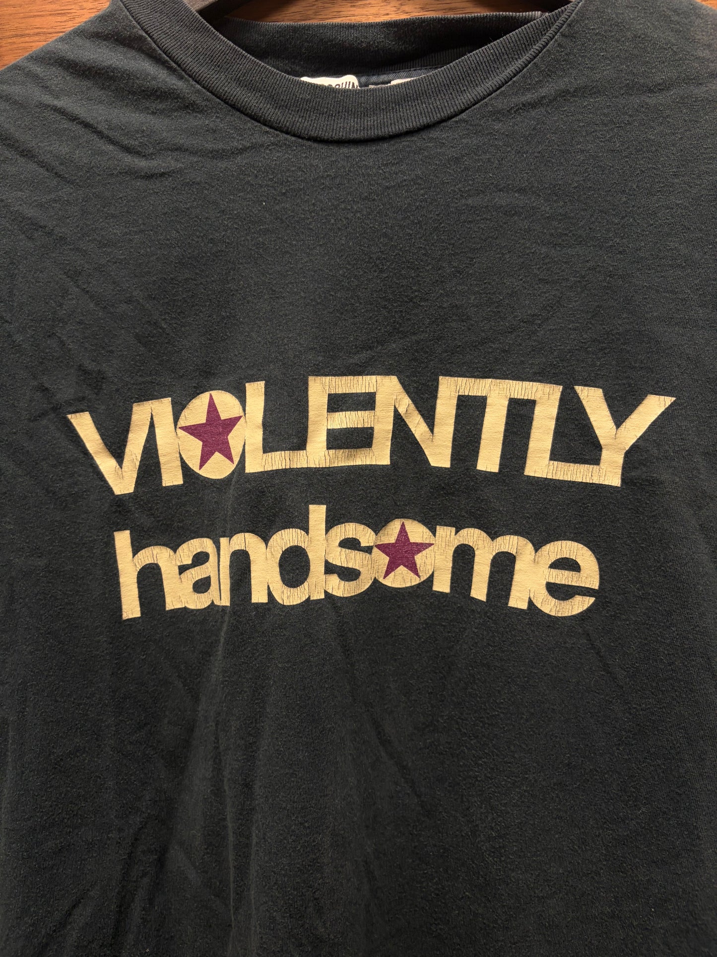 Vintage Moschino ‘Violently Handsome’ Slogan T-Shirt