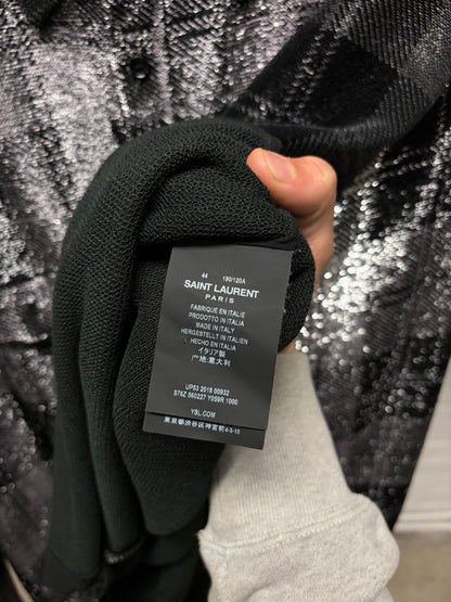 2018 Saint Laurent by Anthony Vacarello Sequin Shadow Plaid Flannel
