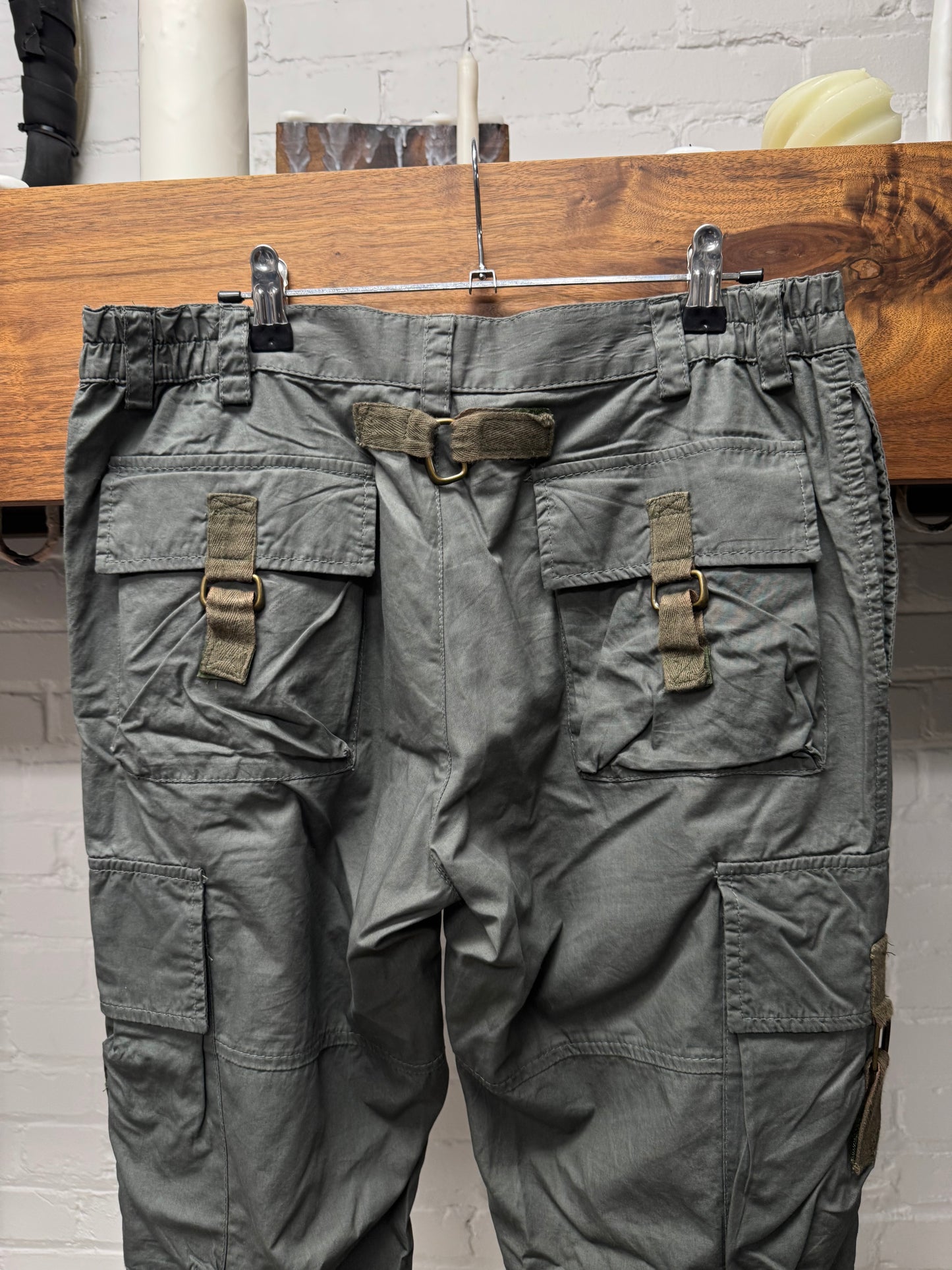 2000s Dolce & Gabbana Military Green 3D Pocket Cargo Pants