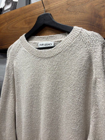 Our Legacy ‘True Roundneck’ Cream Wool Knit Sweater