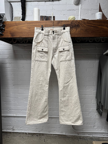Kapital ‘Windowpane’ 14oz Front Pocket Flared Denim
