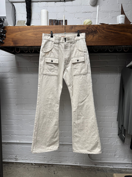 Kapital ‘Windowpane’ 14oz Front Pocket Flared Denim
