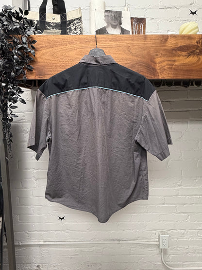SS2015 Prada ‘Mechanic’ Panelled Cotton Work Shirt