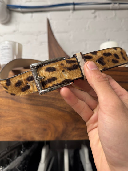 Maison Margiela ‘Pony-Hair’ Leopard Patterned Leather Belt