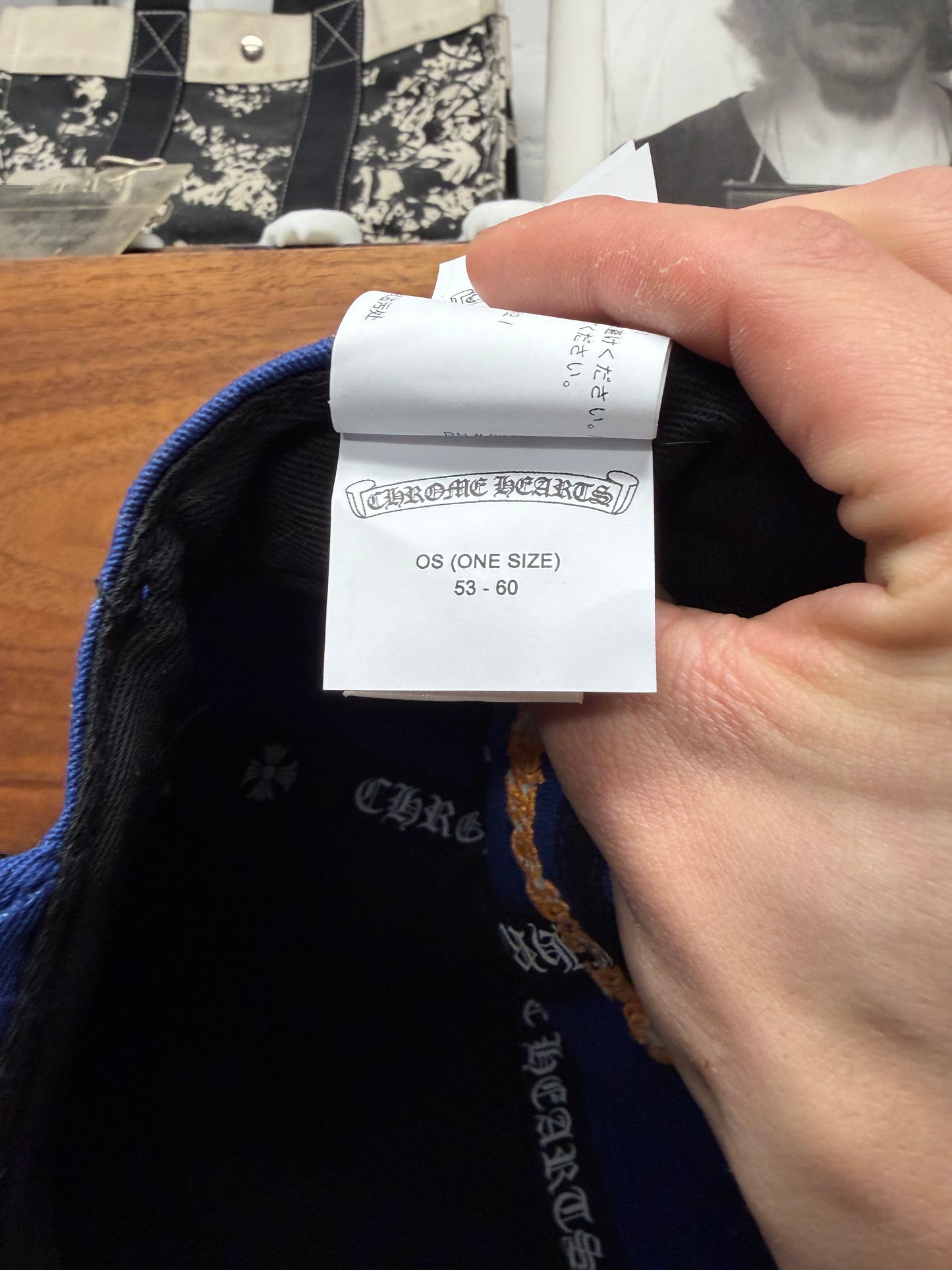Chrome Hearts ‘CH’ Blue/Orange Embroidered Logo Strap-Back Baseball Hat