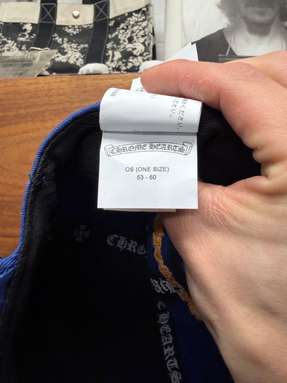 Chrome Hearts ‘CH’ Blue/Orange Embroidered Logo Strap-Back Baseball Hat