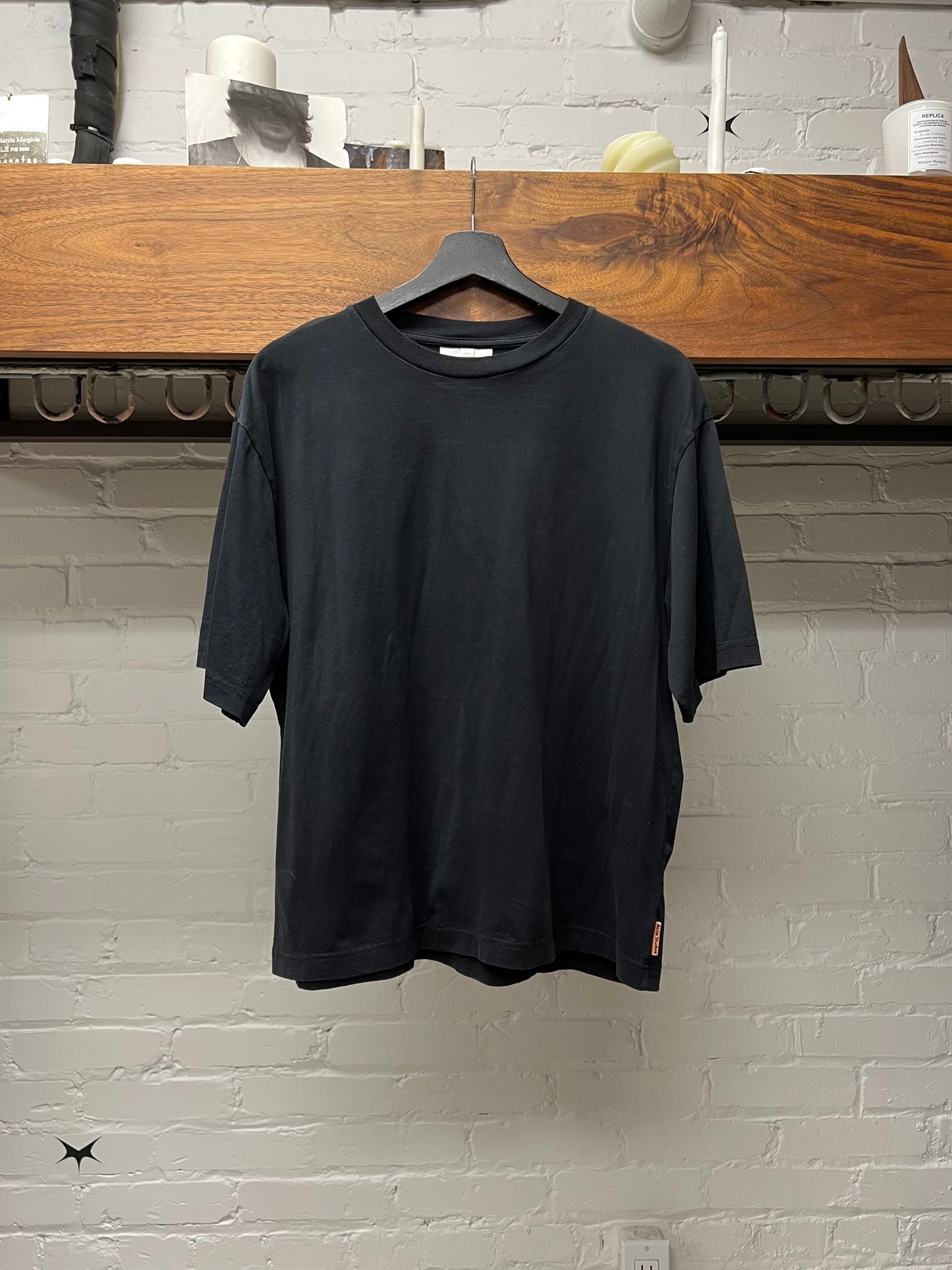 Acne Studios Basic Black Cotton Cropped Fit Boxy T-Shirt