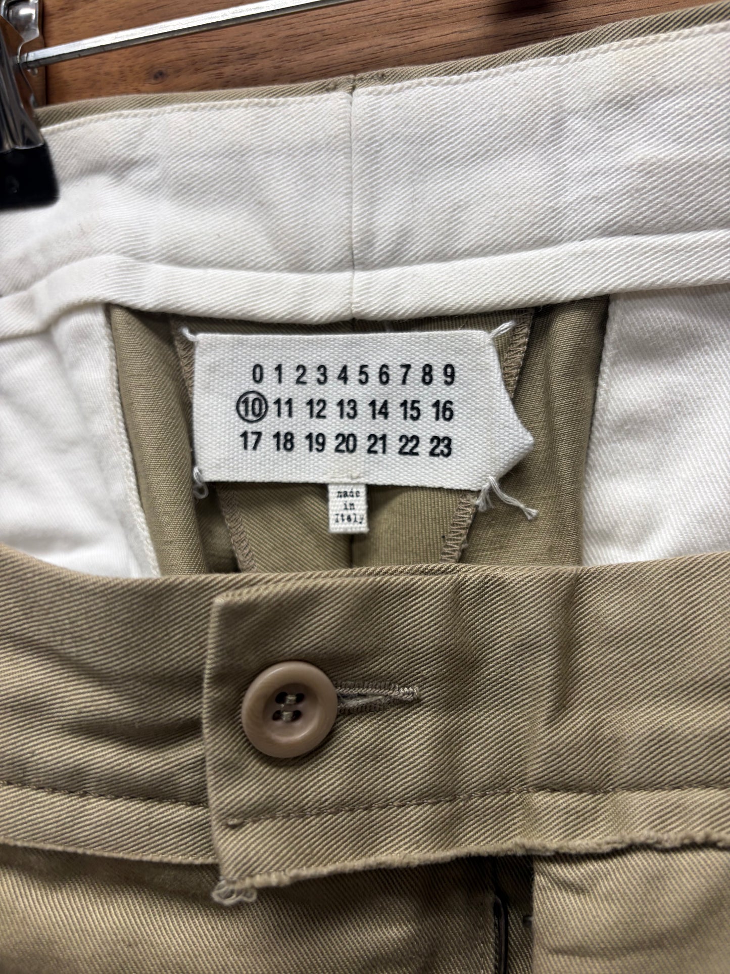 SS2022 Maison Margiela Wide Leg Tan Brown Pleated Work Pants