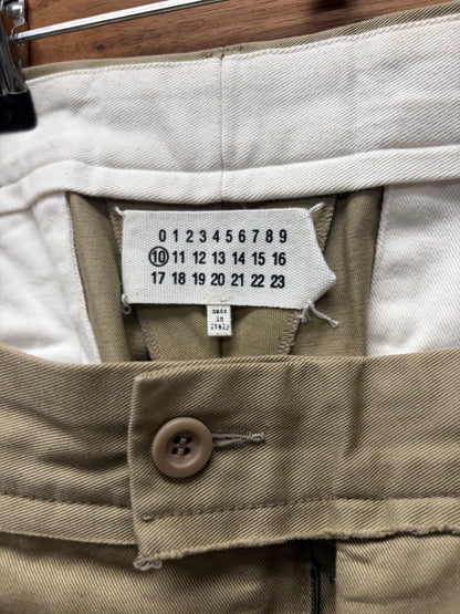 SS2022 Maison Margiela Wide Leg Tan Brown Pleated Work Pants