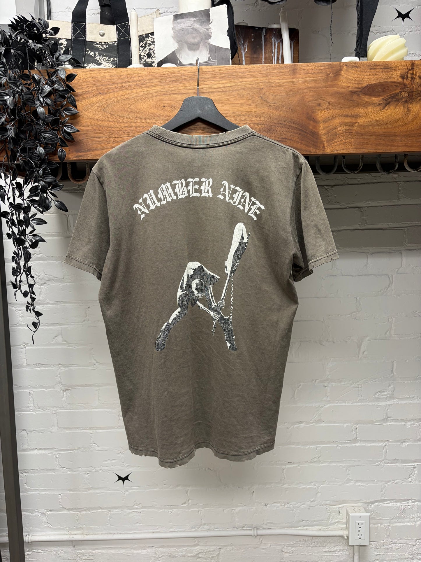 OG Number Nine Double Skull ‘The Clash’ Faded Brown Graphic T-Shirt