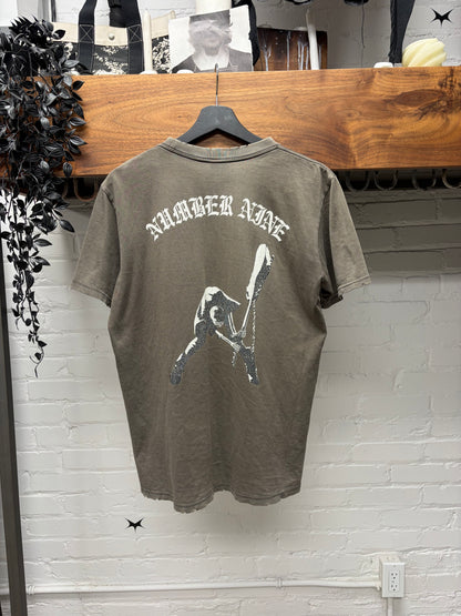 OG Number Nine Double Skull ‘The Clash’ Faded Brown Graphic T-Shirt