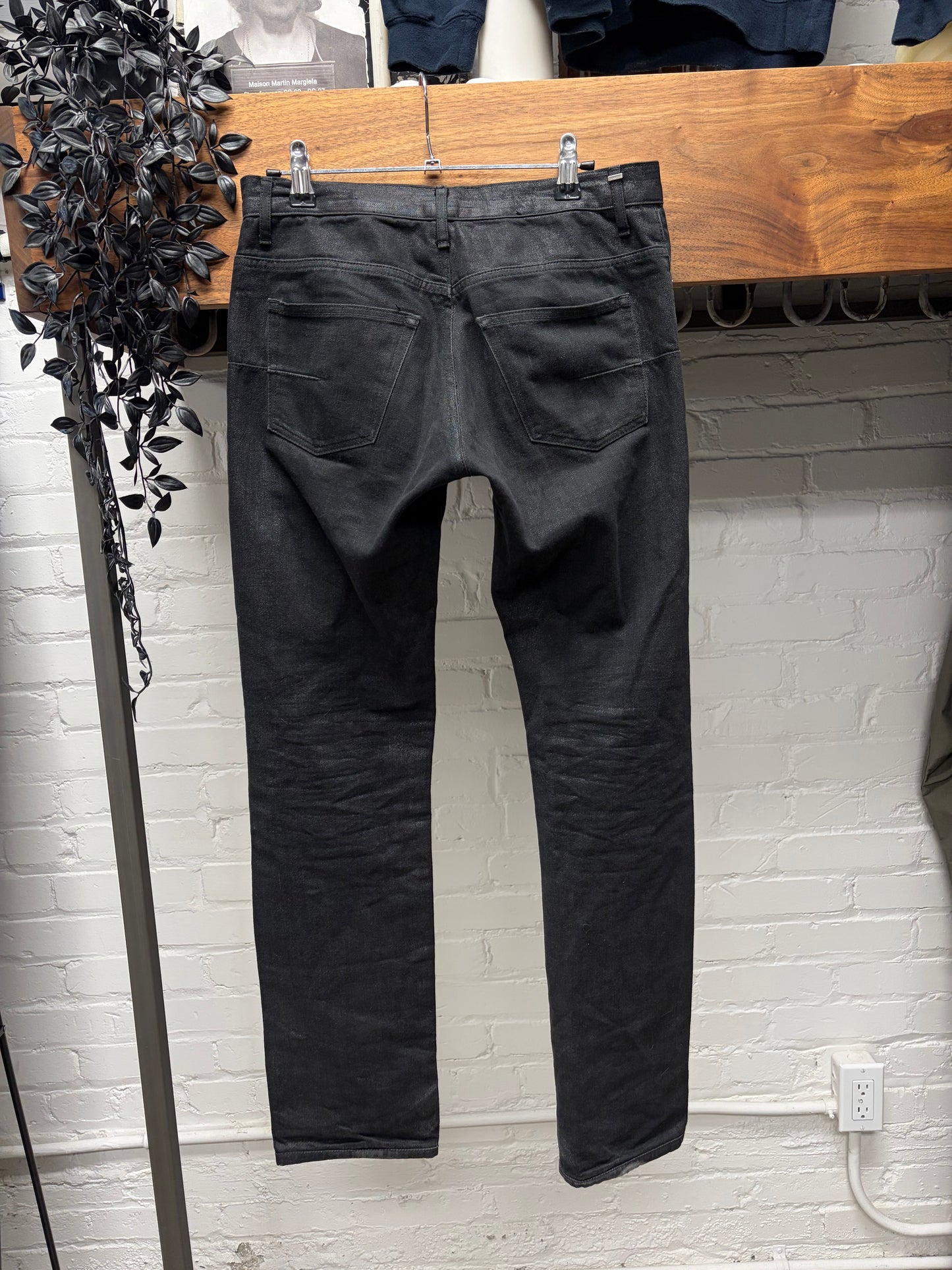 Dior Homme Waxed Black Skinny Jeans