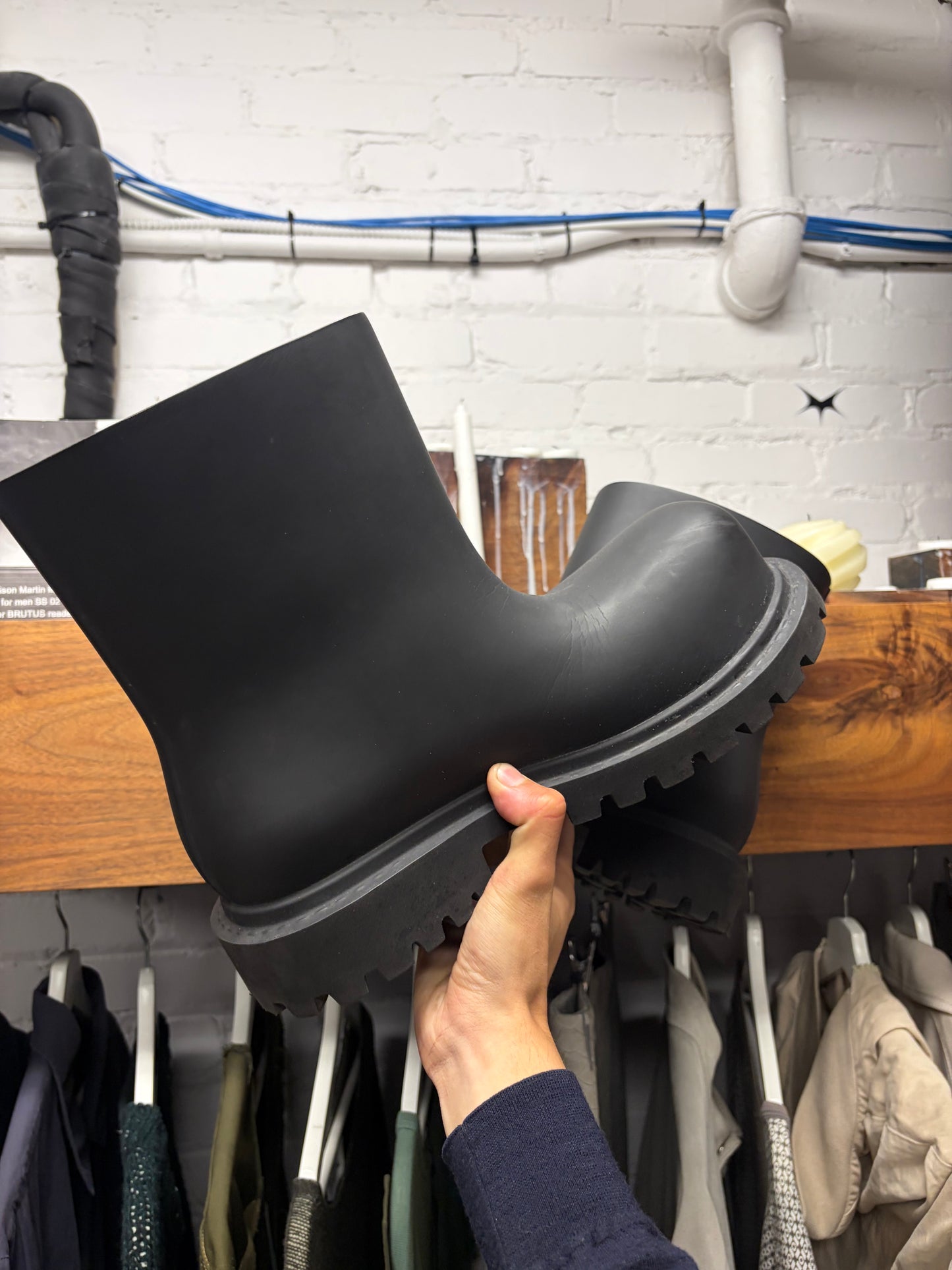 Balenciaga ‘Steroid’ Black Oversized Laceless Combat Boots