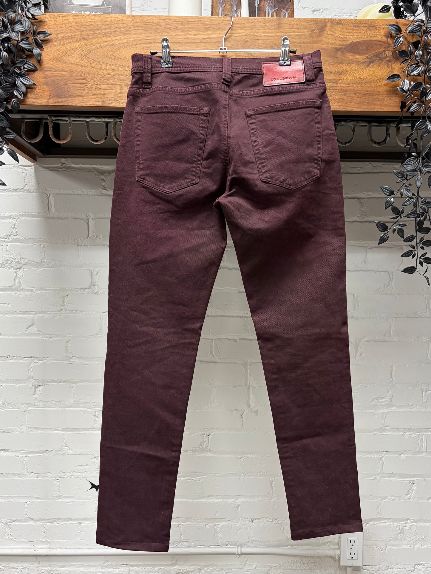 Dolce & Gabbana Mainline Oxblood Red Skinny Jeans