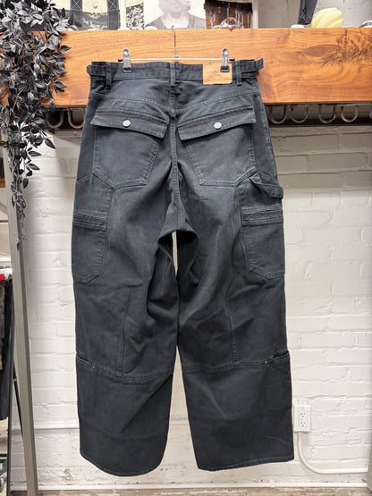AW2024 Balenciaga ‘Heavyweight Carpenter’ Overwashed Blue Wide Leg Denim