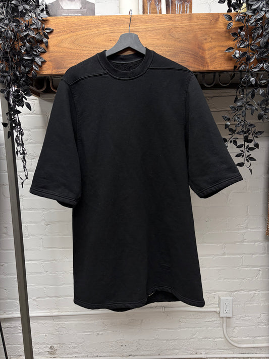 Rick Owens DRKSHDW ‘Jumbo’ Black Short Sleeve Cotton Sweatshirt