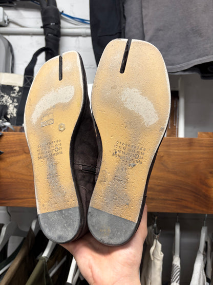 Maison Margiela ‘Tabi’ Brown Suede Split Toe Ankle Boots