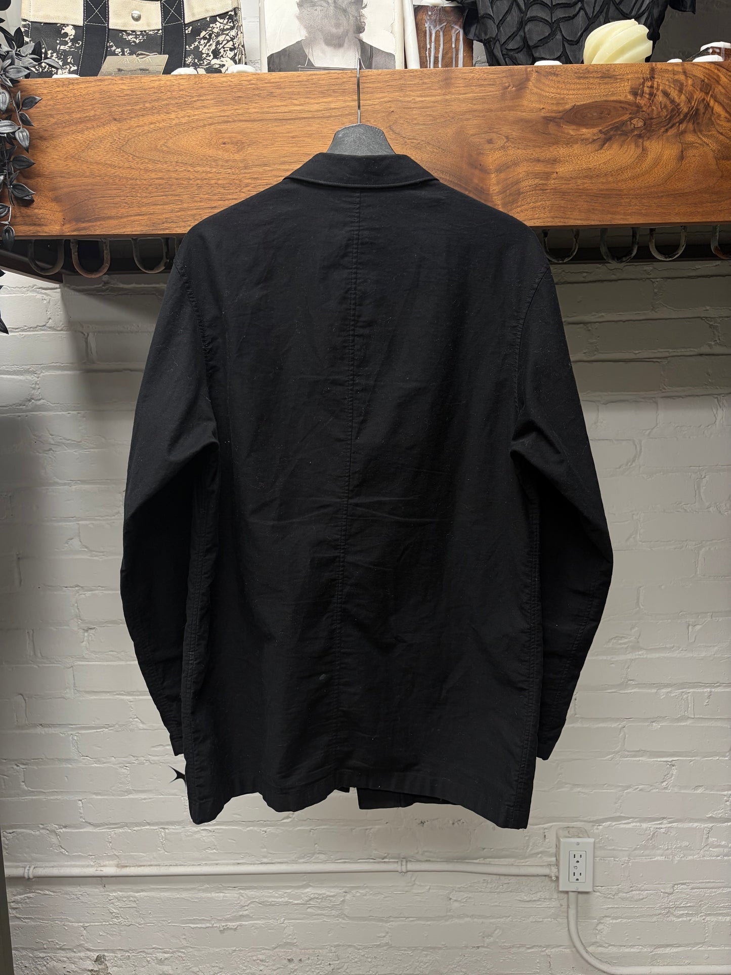 Yohji Yamamoto Pour Homme Black Light Cotton Blazer