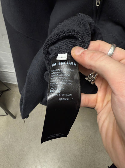 AW2024 Balenciaga ‘Planet Earth’ Hard Rock Cafe Bootleg Black Zip-Up Hoodie