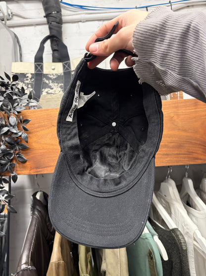 Acne Studios Embroidered ‘Brim Logo’ Strap-Back Black Baseball Cap