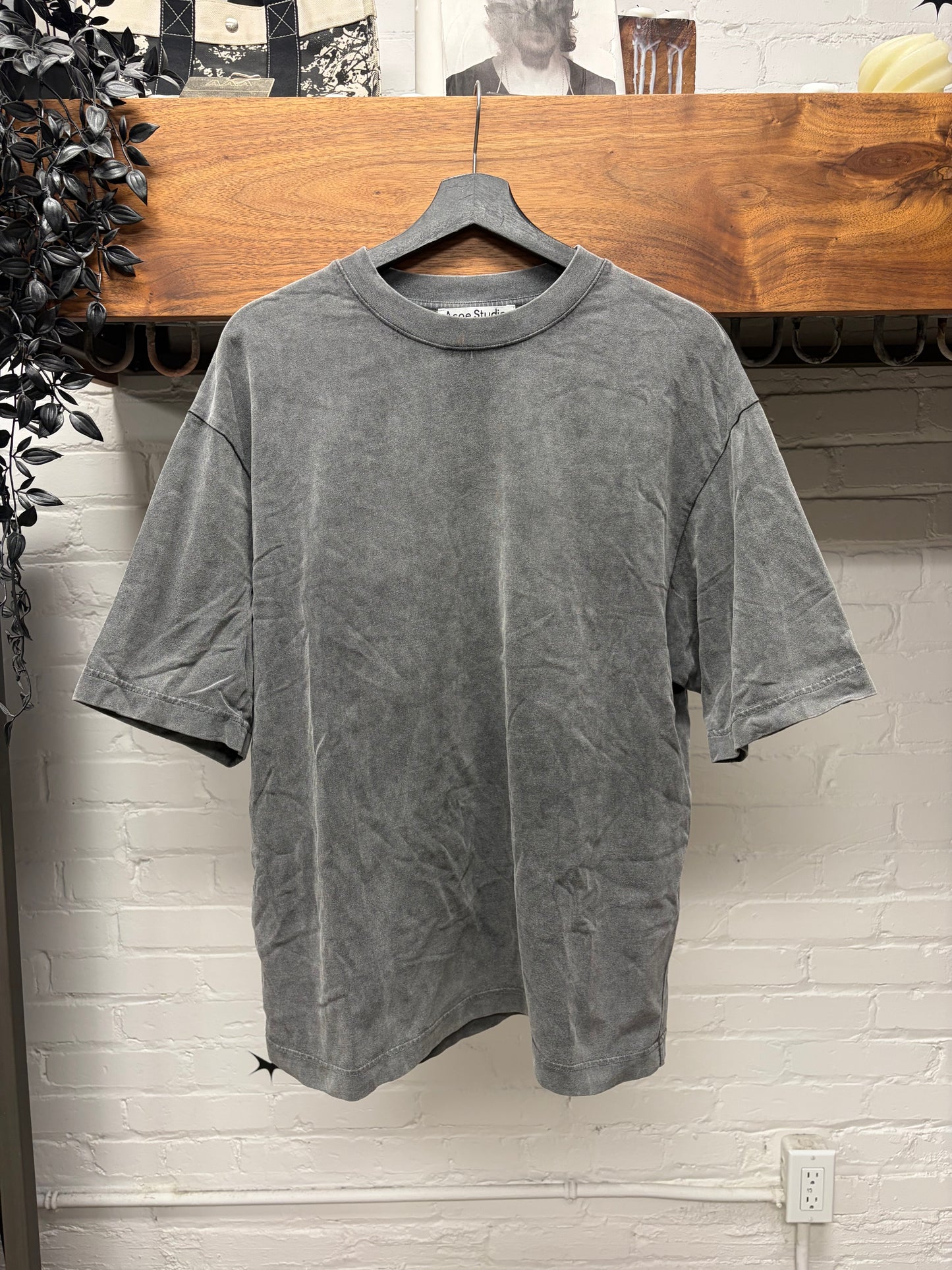 Acne Studios ‘Patch Logo’ Organic Cotton Grey Oversized T-Shirt