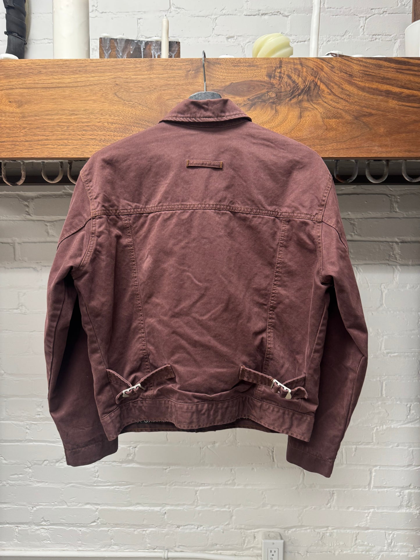 Vintage 80s Jean Paul Gaultier ‘Oxblood Red’ Denim Trucker Jacket