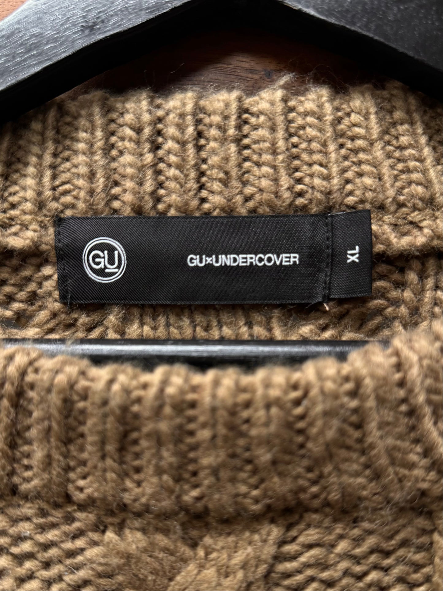 Undercover x G.U. Brown Cable Knit Oversized Sweater