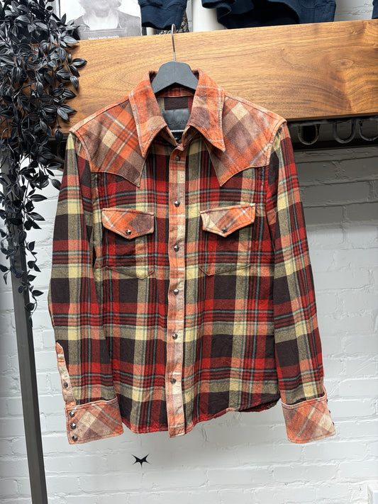 Isamu Katayama Backlash ‘Pigskin Suede’ Printed Plaid Western Flannel