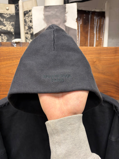 AW2023 Balenciaga ‘Paris’ Hooded Black Hybrid Denim/Hoodie