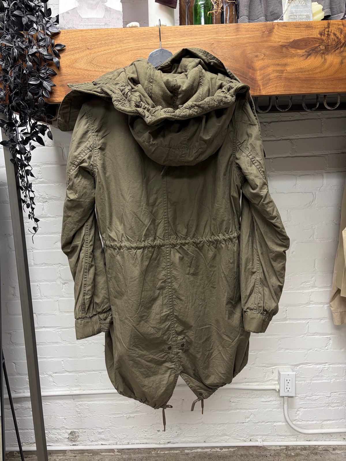 GOA Military Inspired Hooded Fishtail Parka with Shearling Liner