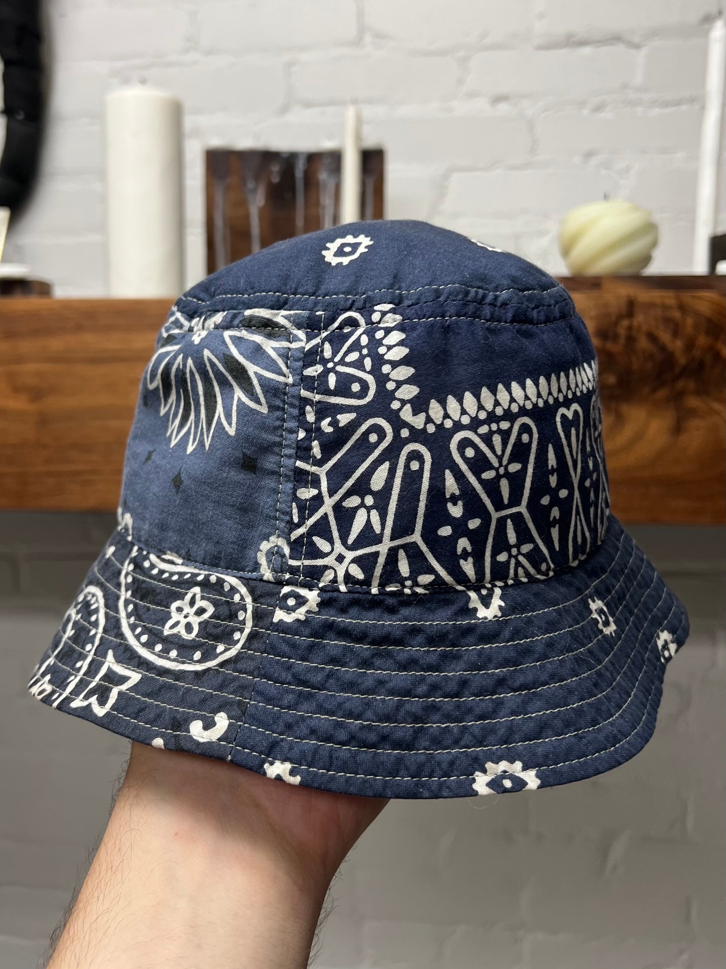 Kapital Paisley Patchwork Bandanna Bucket Hat