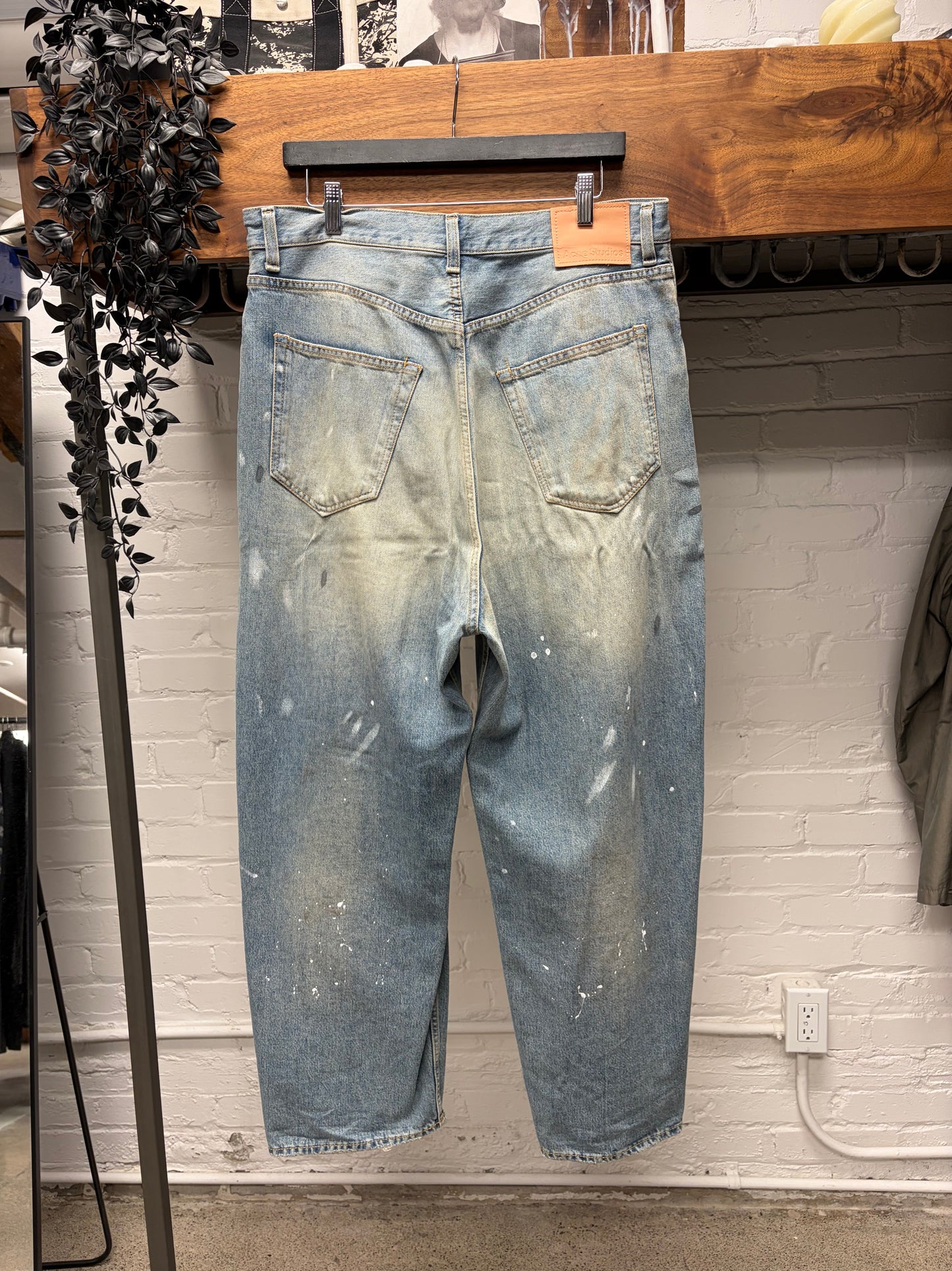 Acne Studios ‘Super Baggy’ Paint Splattered Light Wash Denim