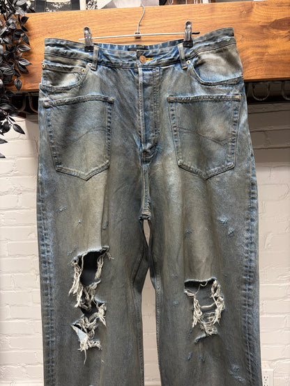 SS2023 Balenciaga ‘Mudshow’ Reverse Pocket Destroyed Wide Leg Denim