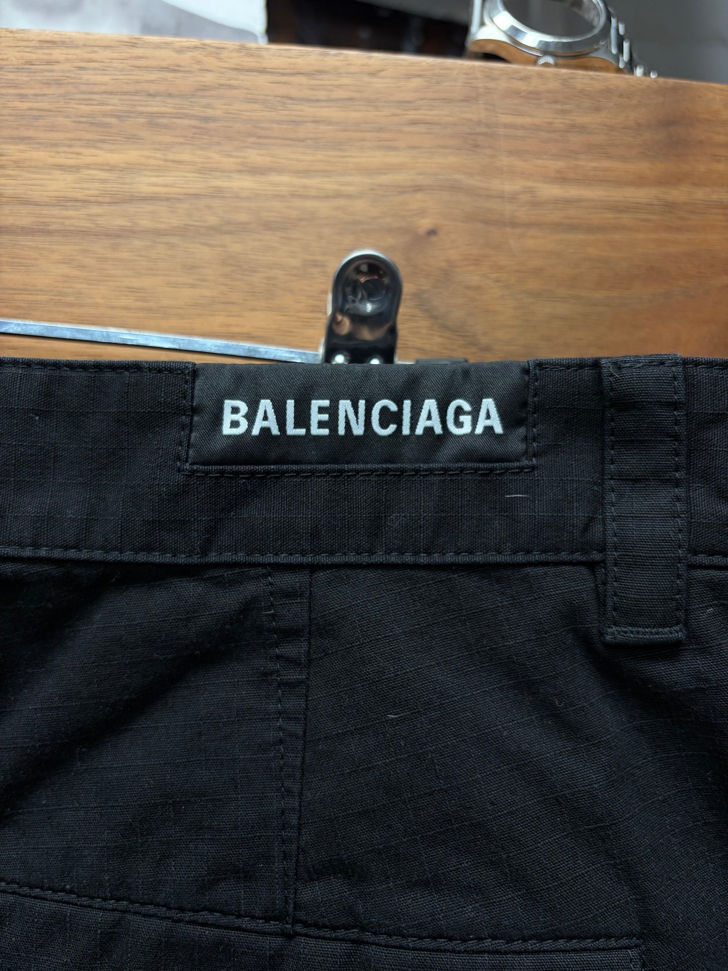 2022 Balenciaga Black Ripstop Convertible Black Cargo Pants