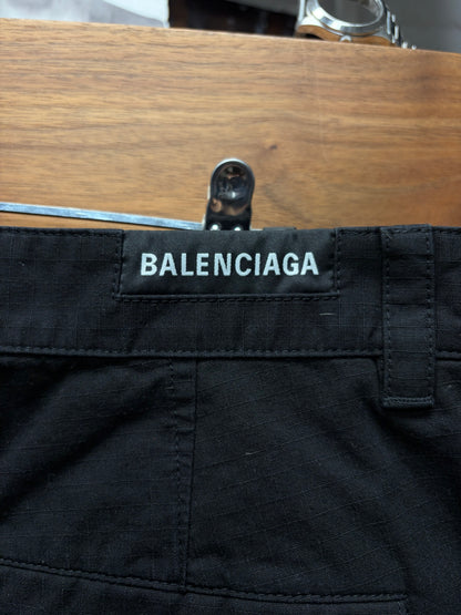 2022 Balenciaga Black Ripstop Convertible Black Cargo Pants