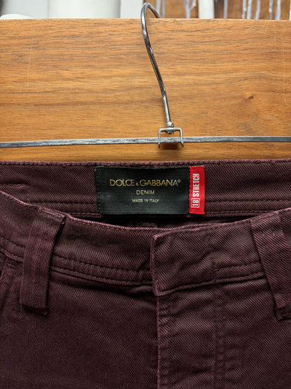 Dolce & Gabbana Mainline Oxblood Red Skinny Jeans