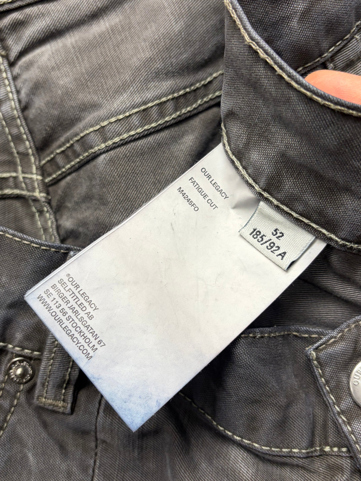 Our Legacy Grey ‘Fatigue Cut’ Wide Leg Denim