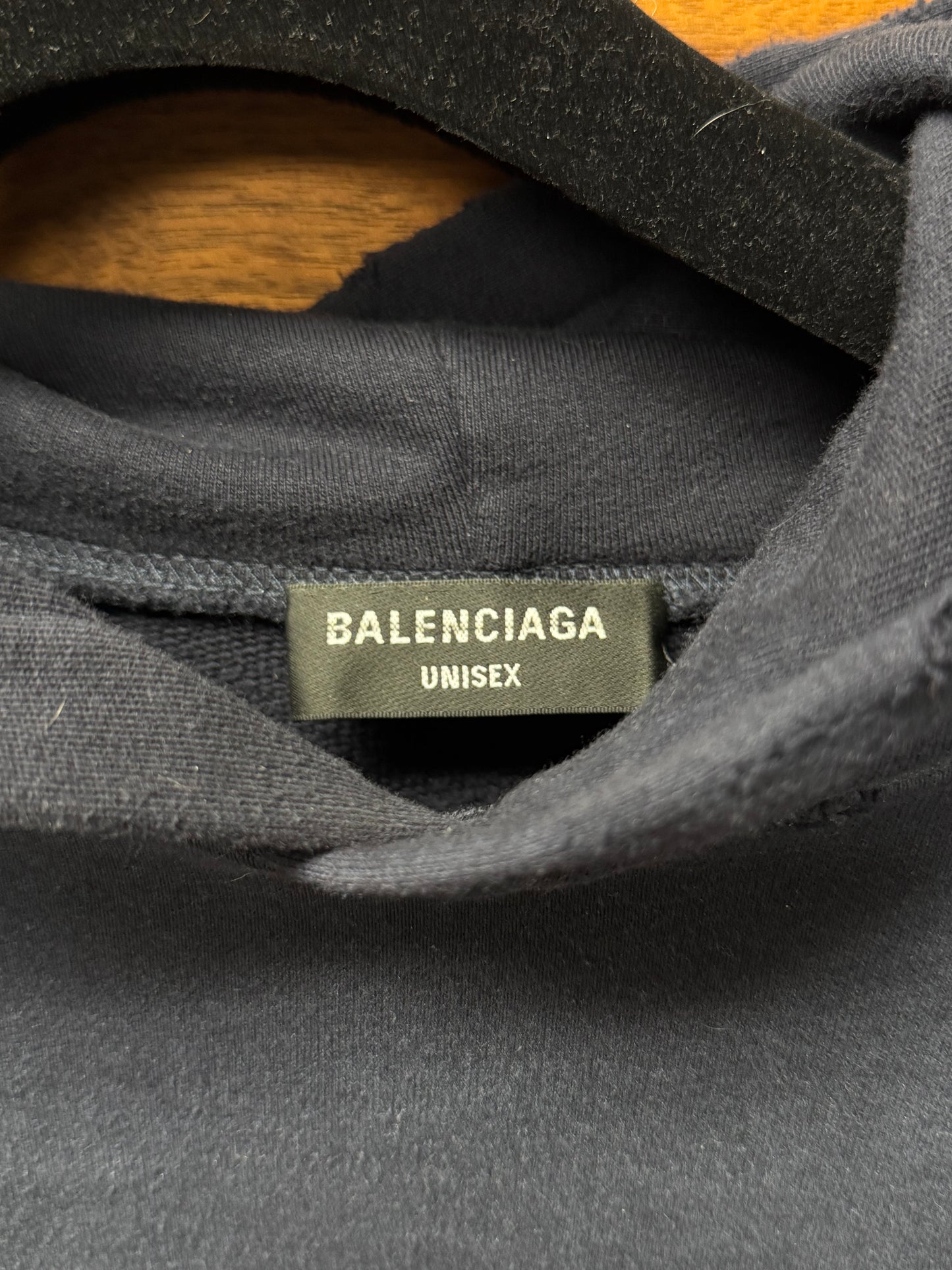 SS2022 Balenciaga ‘No Comment’ Faded & Distressed Pullover Hoodie