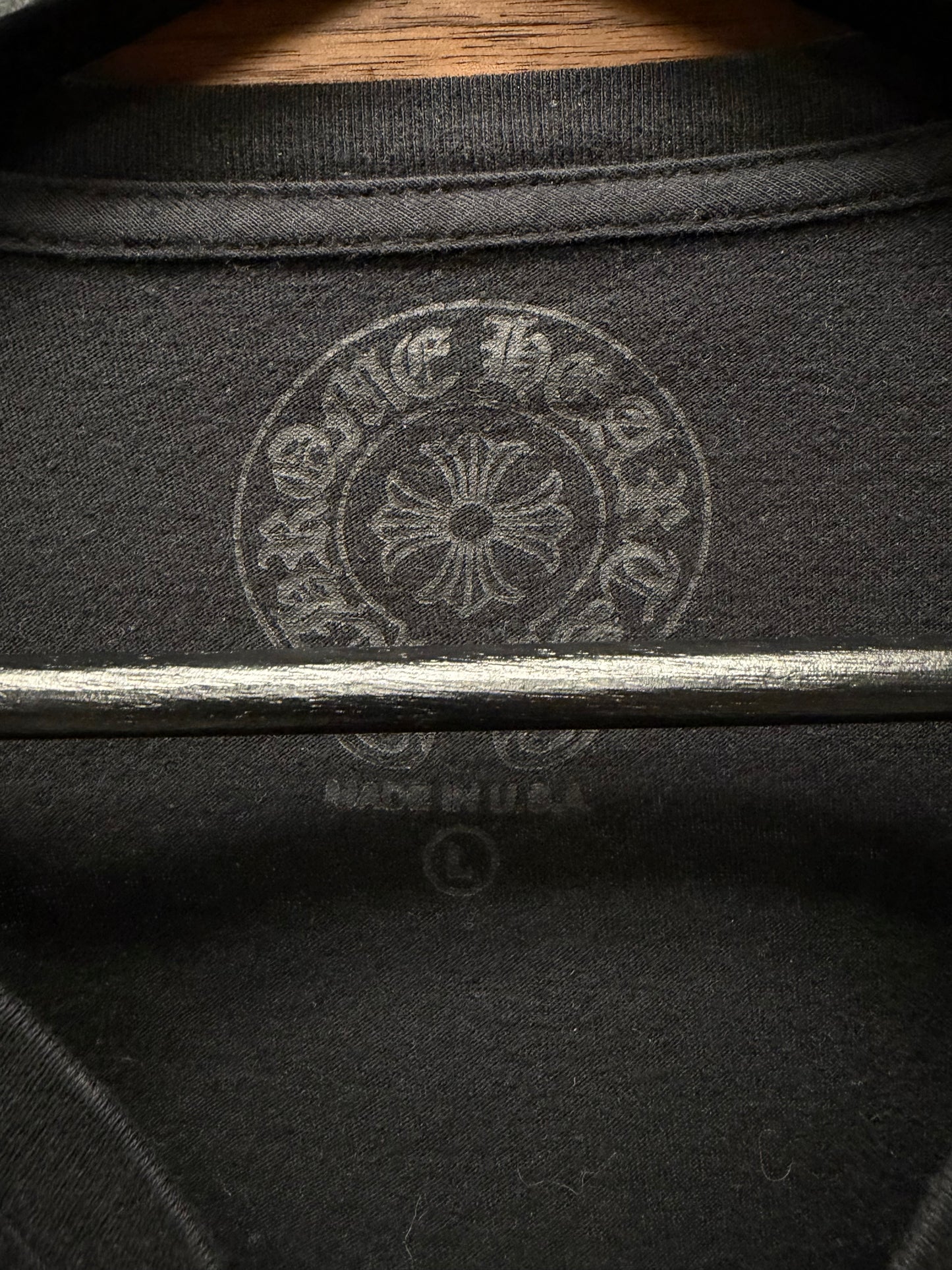 Chrome Hearts ‘Floral Sleeve’ Black Horseshoe Logo Long Sleeve Shirt