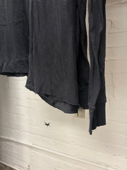 SS2021 Rick Owens ‘Phlegethon’ Black Split Seam Sheer Long Sleeve Shirt