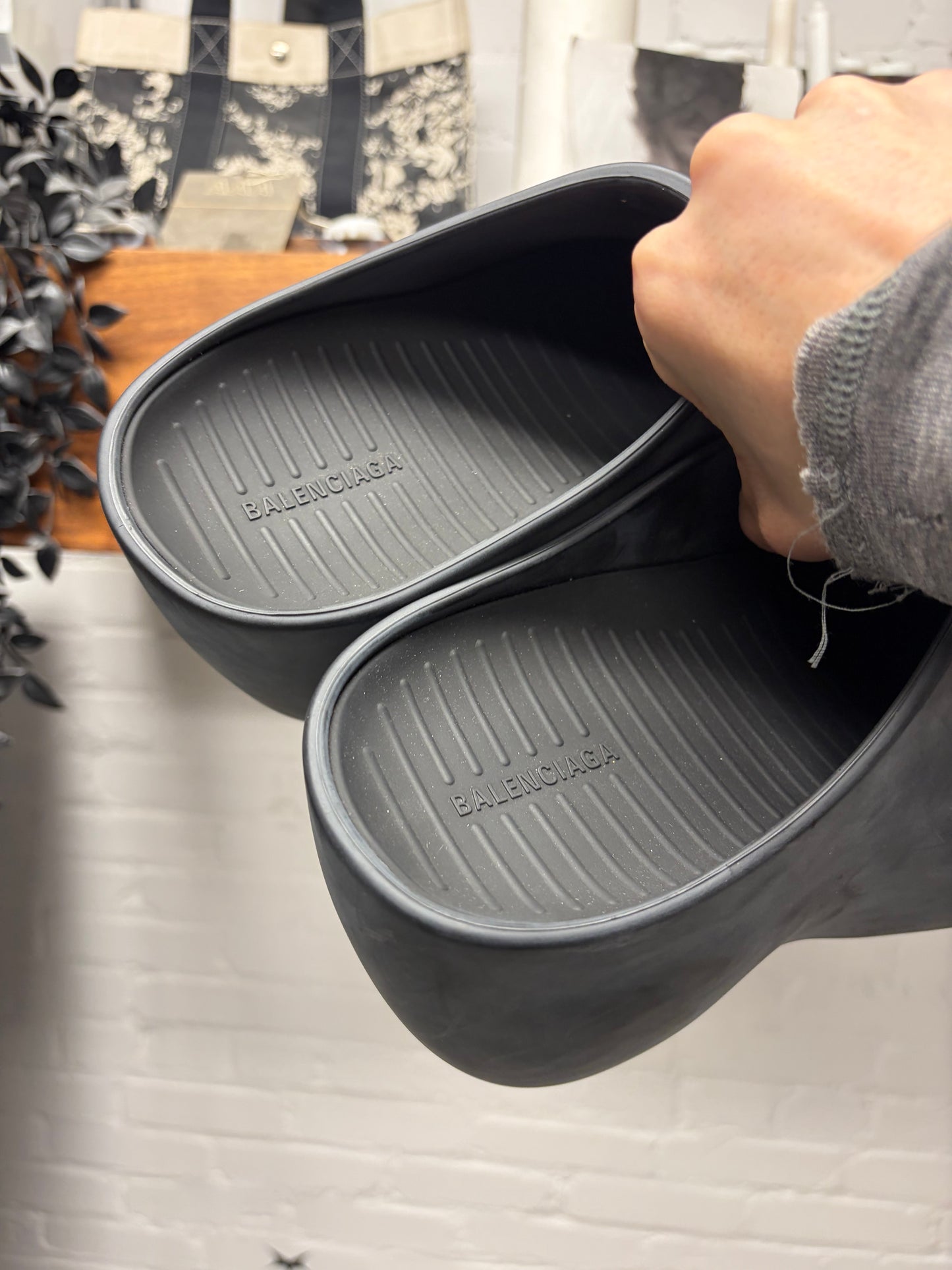Balenciaga ‘Technoclog’ Matte Black Platform Mules