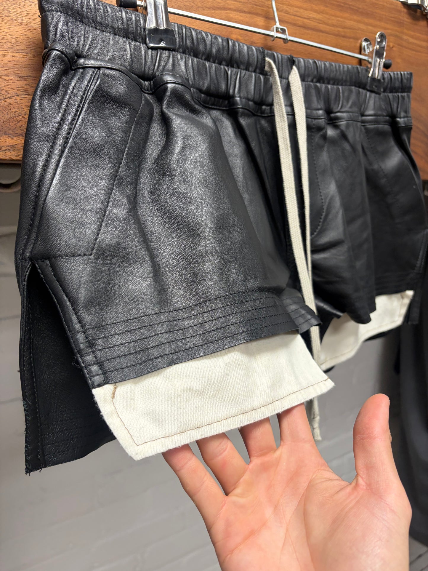 SS2023 Rick Owens ‘Edfu’ Peached Lambskin Women’s Boxer Shorts