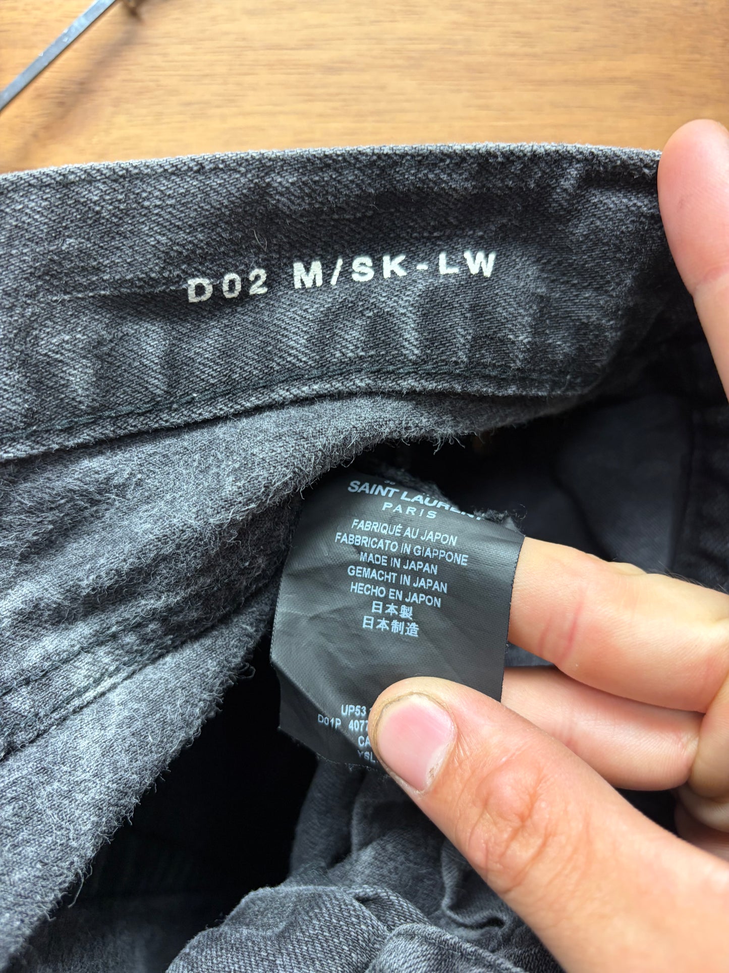 2015 Saint Laurent by Hedi Slimane ‘Stone Wash’ Grey D02 Skinny Jeans