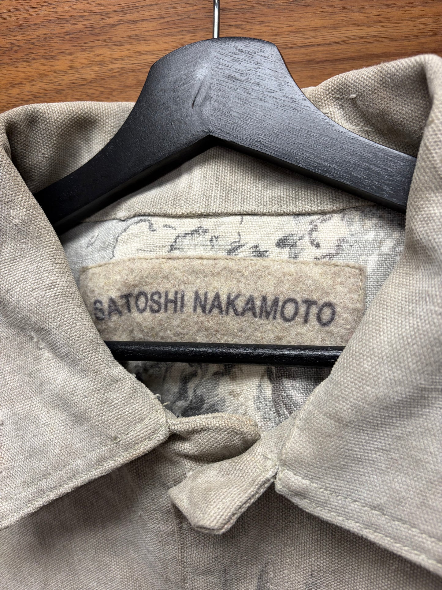 Satoshi Nakamoto x Sicko Ivory Military Canvas Denim Jacket