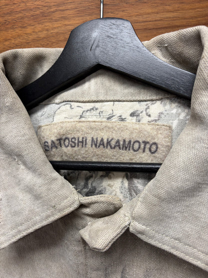 Satoshi Nakamoto x Sicko Ivory Military Canvas Denim Jacket