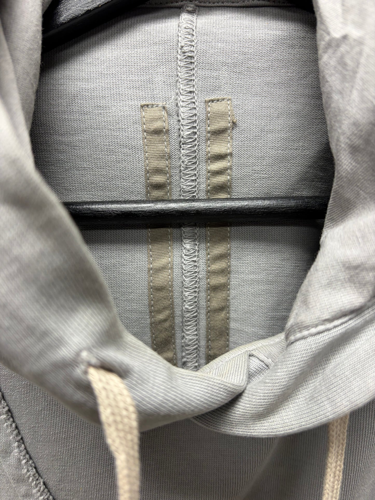 Rick Owens Stone ‘Mishaped’ Asymmetric Stone Drawstring Hoodie